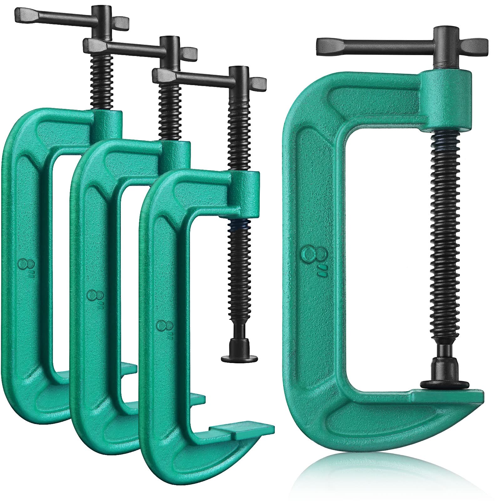 4 Pcs C Clamp Set 8 Inch Heavy Duty G-Clamps Automotive and Wood